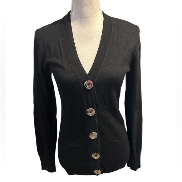 {Lady Hathaway} Black Wool Cardigan Sweater - Picture 1 of 3